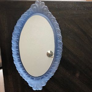 Light blue vintage mirrored tray